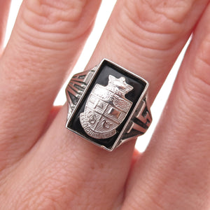 Jostens Sterling Silver Vintage 1975 Black Onyx Esse Quam Videri Ring Size 6.5