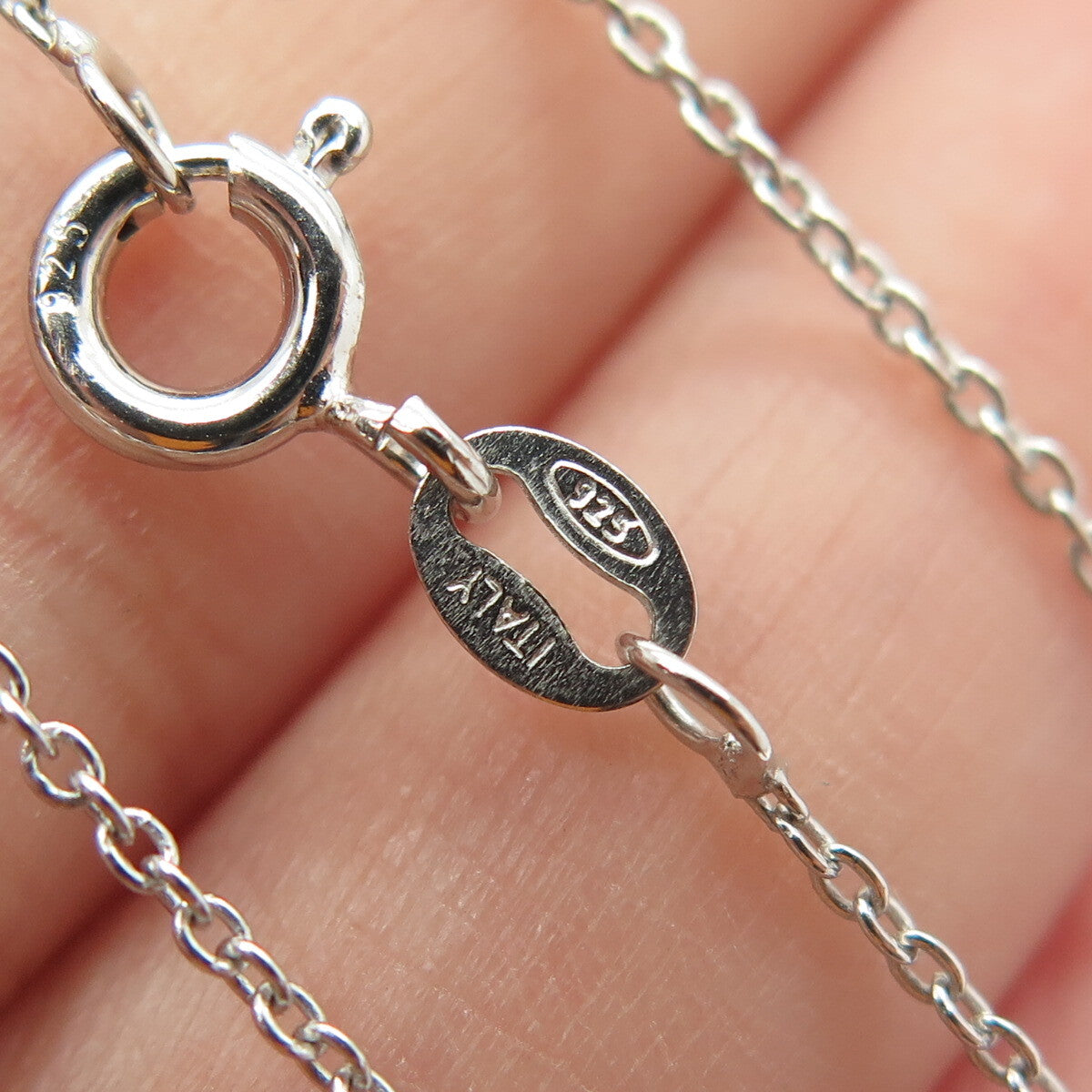 925 Sterling Silver Round-Cut C Z Heart Cable Chain Necklace 16"