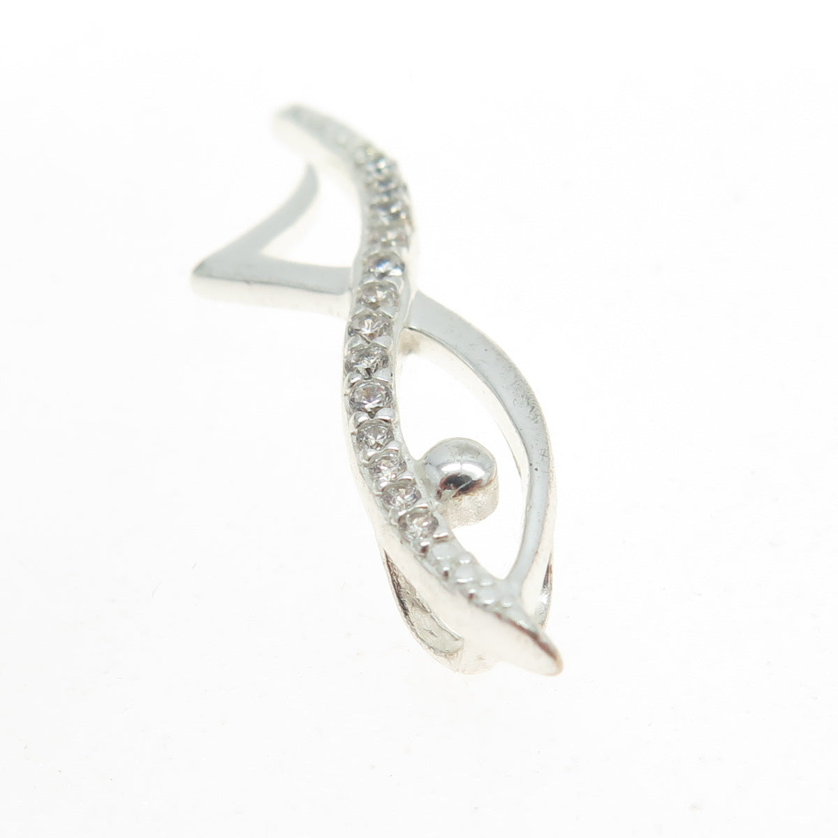 925 Sterling Silver Round-Cut Shaped C Z Slide Pendant