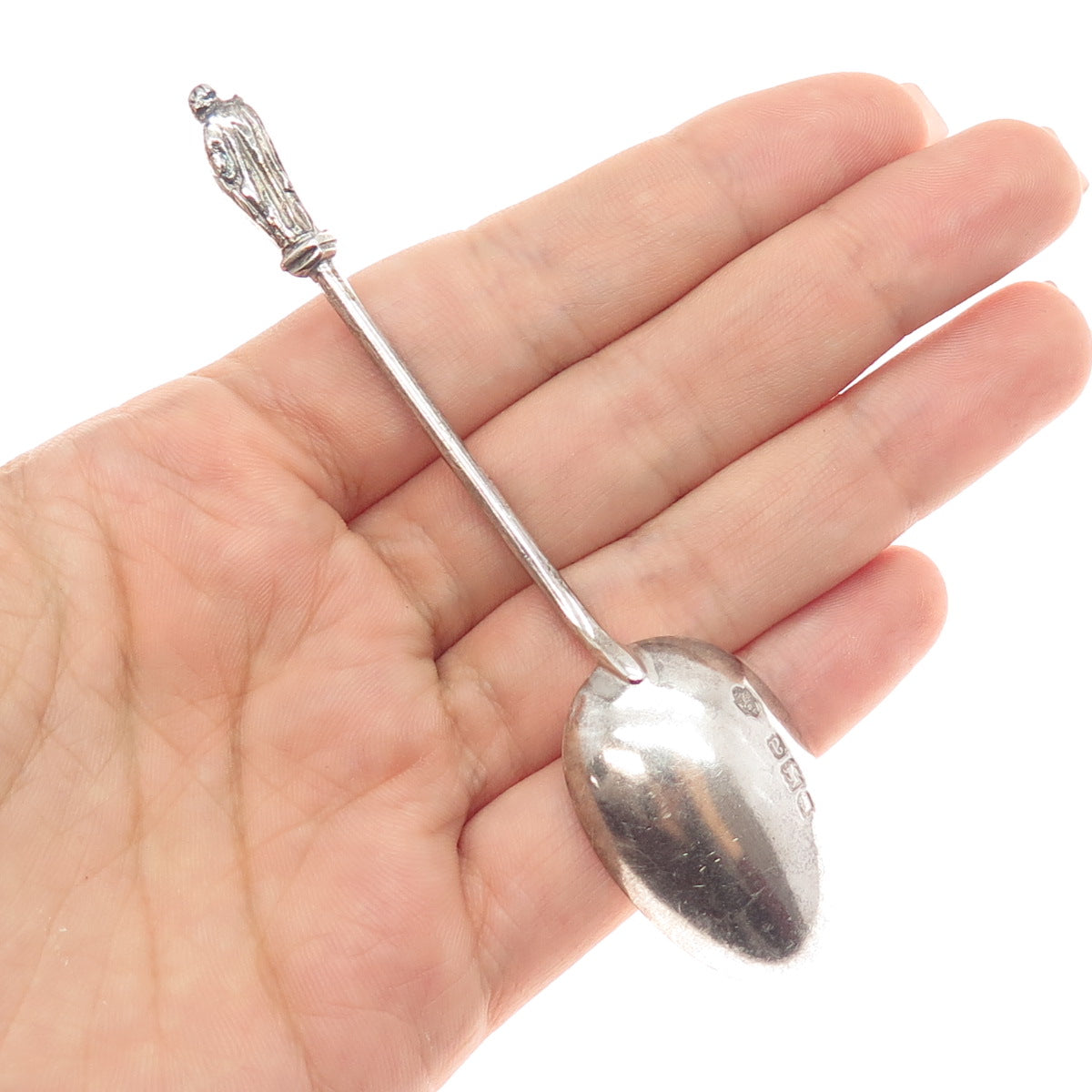 WILLIAM HUTTON & SONS Sterling Silver Antique 1896 London Apostle Coffee Spoon