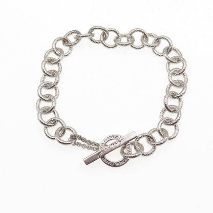 Pianegonda 925 Sterling Silver Italy Rolo Link Bracelet 7"