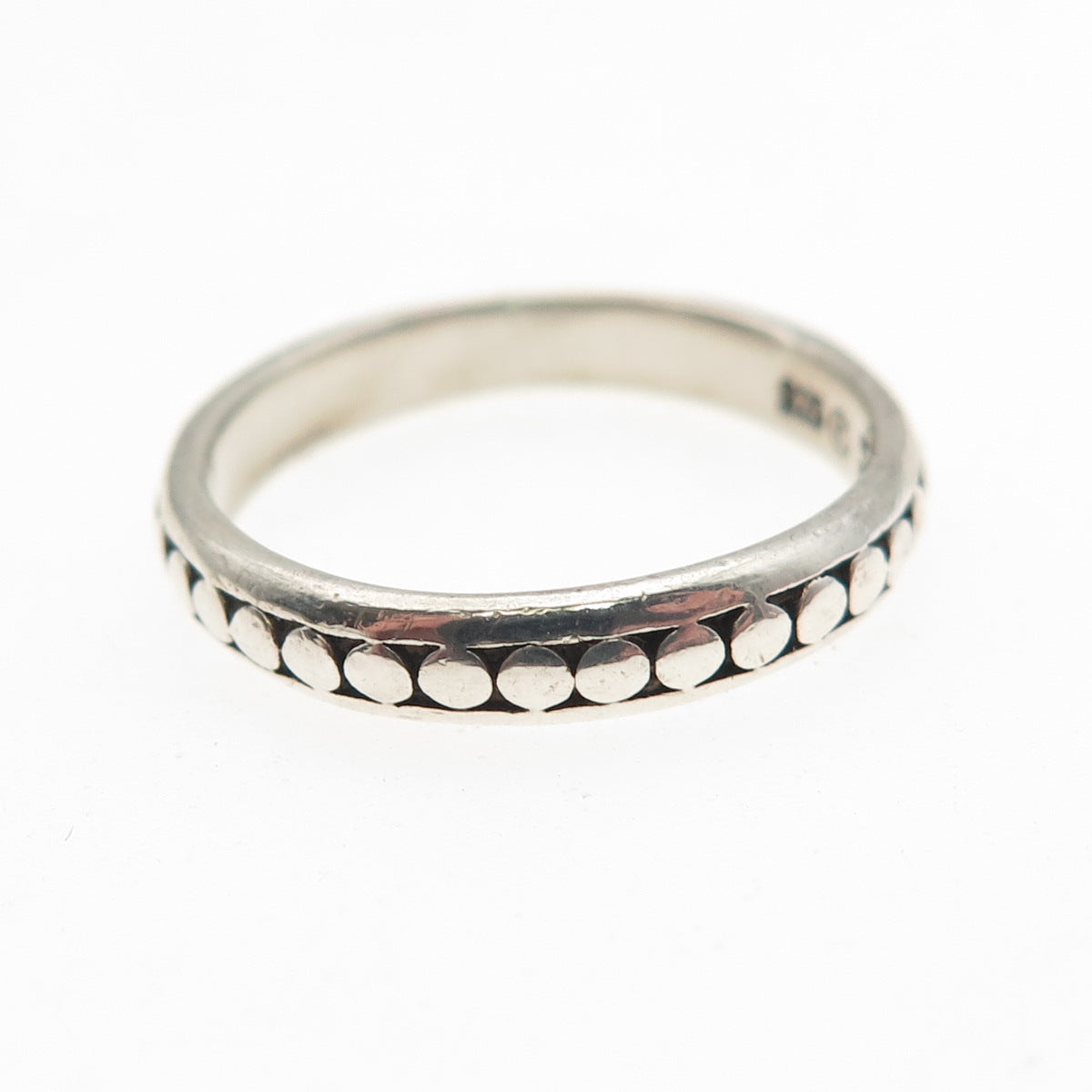 Sidney Evan 925 Sterling Silver Vintage Dotted All Around Band Ring Size 5.75