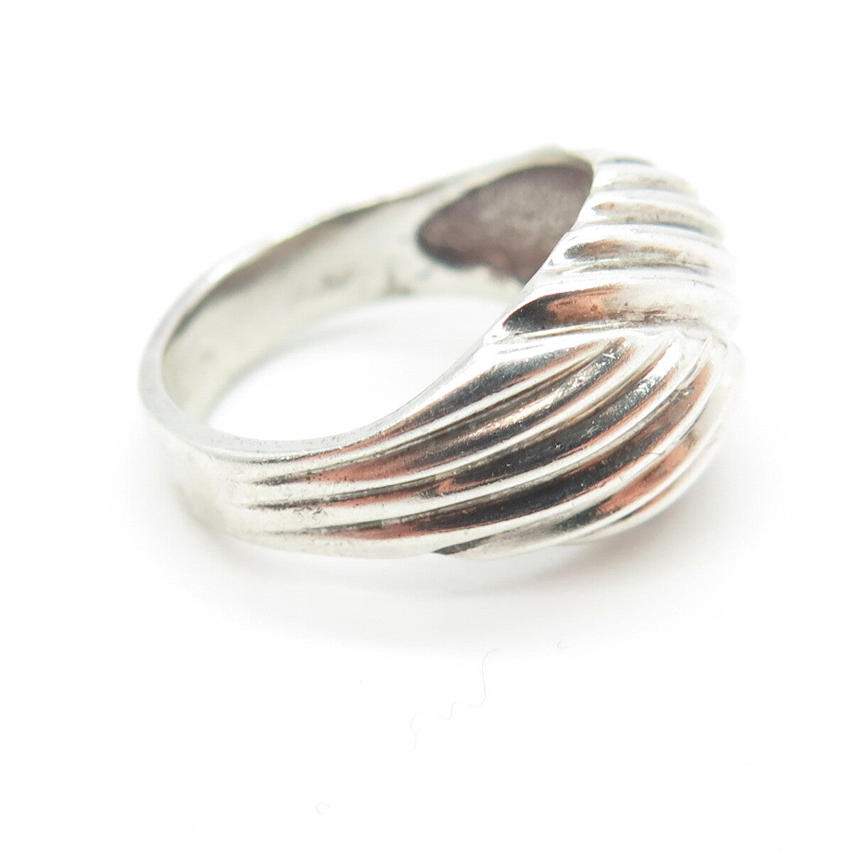 J. ESPOSITO 925 Sterling Silver Vintage Ribbed Ring Size 6