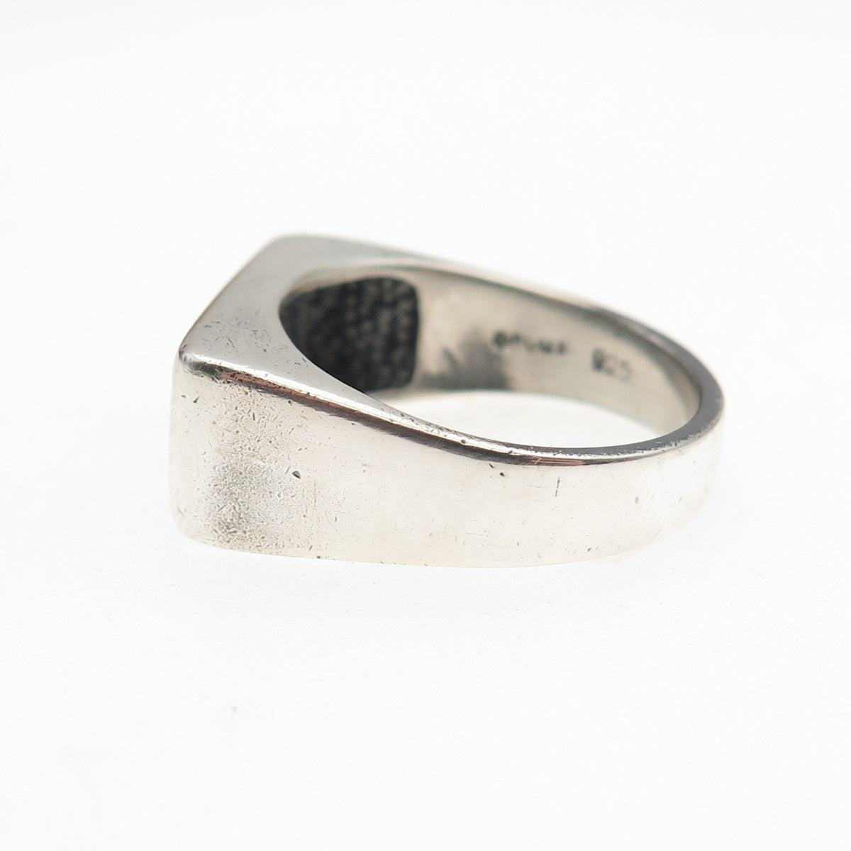 Boma 925 Sterling Silver Vintage Modernist Zig Zag Oxidized Ring Size 7