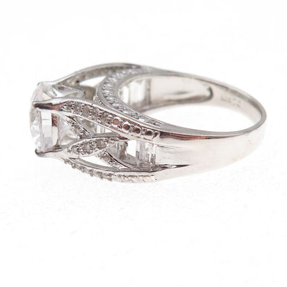 925 Sterling Silver Round-Cut C Z Engagement Ring Size 8.75