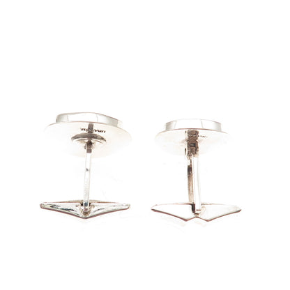 Ray Van Cleve 925 Sterling Silver Vintage Trilobite Fossil Oxidized Cufflinks