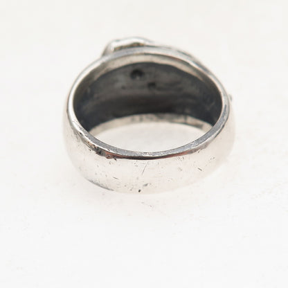 925 Sterling Silver Vintage Snake Oxidized Ring Size 7