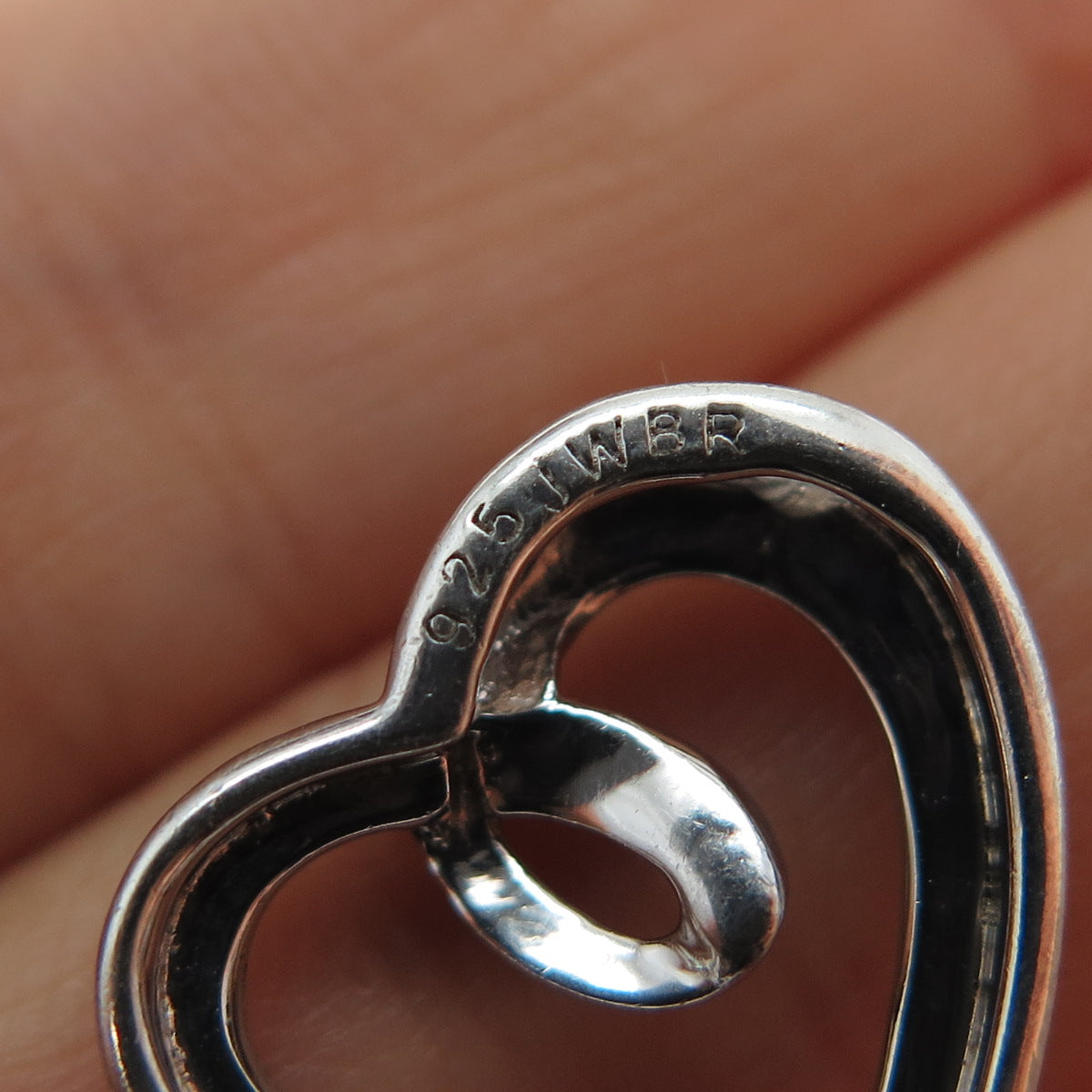 JANE SEYMOUR Sterling Silver Real Blue & White Diamond Heart Mini Slide Pendant