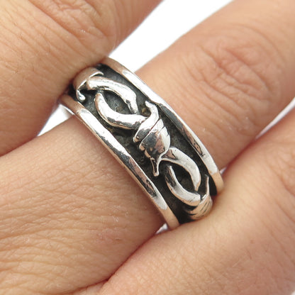 925 Sterling Silver Vintage Celtic Knot Handmade Band Ring Size 11.5