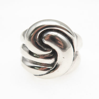 925 Sterling Silver Vintage Modernist Oxidized Ring Size 8