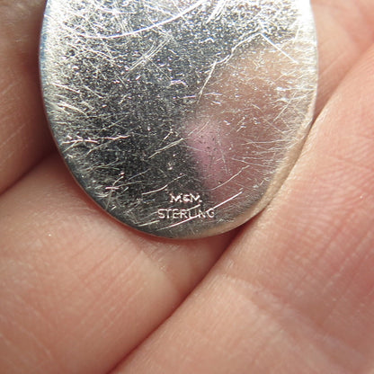 925 Sterling Silver Vintage MEM Martin "Confirmation" Oval Pendant