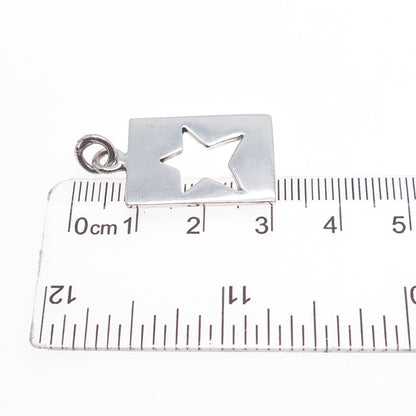 NALDO 925 Sterling Silver Vintage Star Tag Charm Pendant
