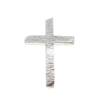 HRCI 925 Sterling Silver Vintage Textured Cross Slide Pendant