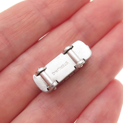 925 Sterling Silver Vintage Volkswagen Bus Movable 3D Mini Charm Pendant