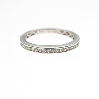 DIAG 925 Sterling Silver Round-Cut C Z Half Eternity Band Ring Size 7.25