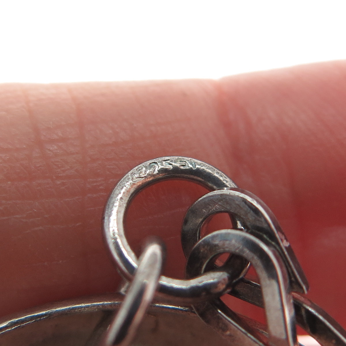 925 Sterling Silver Vintage Modernist Pendant Bar Chain Necklace 24"