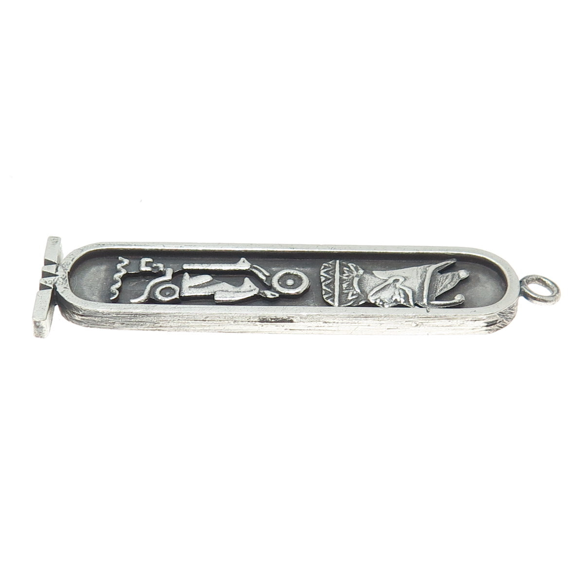 800 Silver Vintage Egypt Cartouche Double Sided Pendant