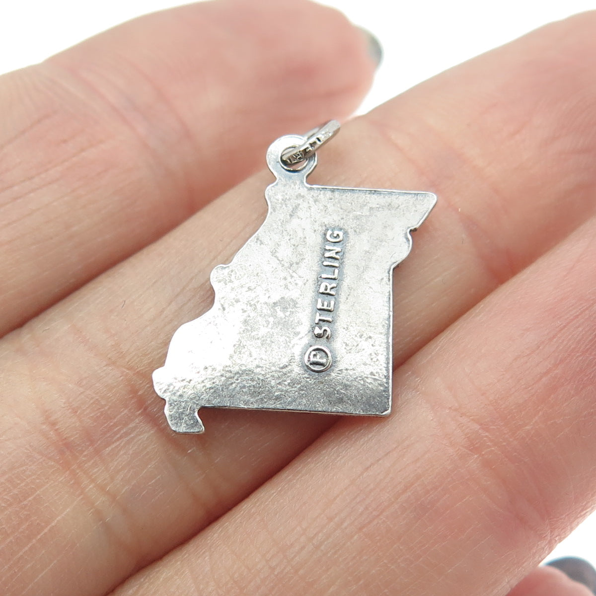 925 Sterling Silver Vintage "Missouri" State Map Charm Pendant