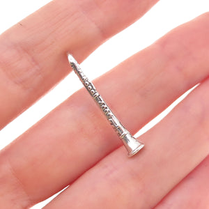 Sunwest 925 Sterling Silver Vintage Clarinet Oxidized 3D Charm Pendant