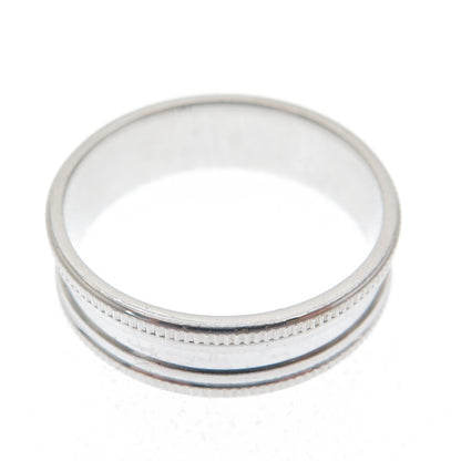 925 Sterling Silver Diamond-Cut Ribbed Band Ring Size 7.5
