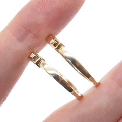 925 Sterling Silver Gold Plated Round-Cut Graduated C Z Hoop Earrings