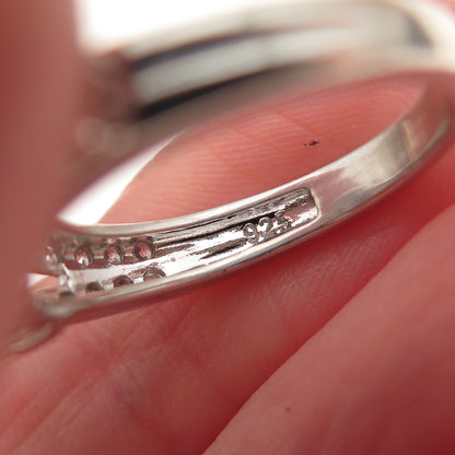 Sun 925 Sterling Silver Real Blue Topaz & C Z Ring Size 7