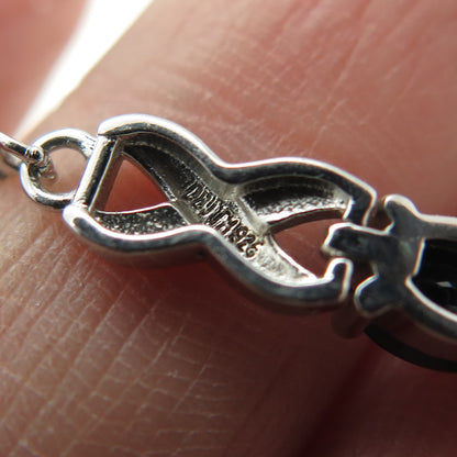 DBJ DEE BERKLE 925 Sterling Silver Sapphire Infinity Adjustable Bracelet 6-9.75"