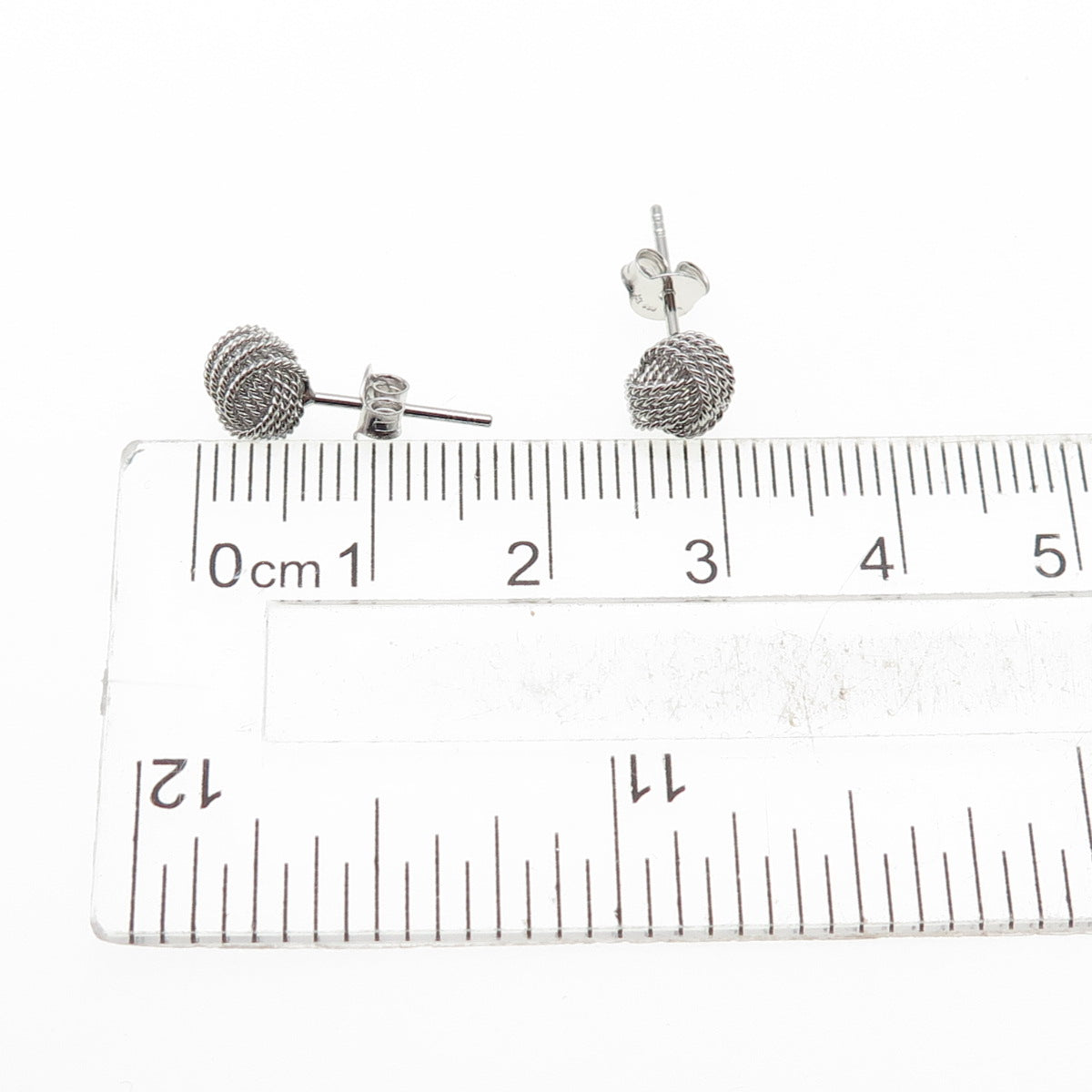 925 Sterling Silver Twisted Knot Stud Earrings