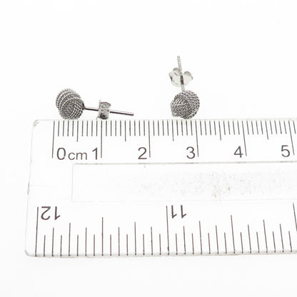 925 Sterling Silver Twisted Knot Stud Earrings
