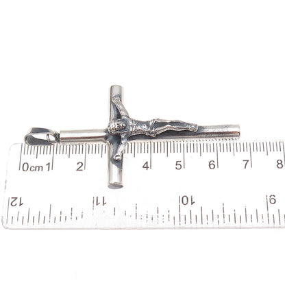 925 Sterling Silver Vintage Crucifix Cross Oxidized Pendant