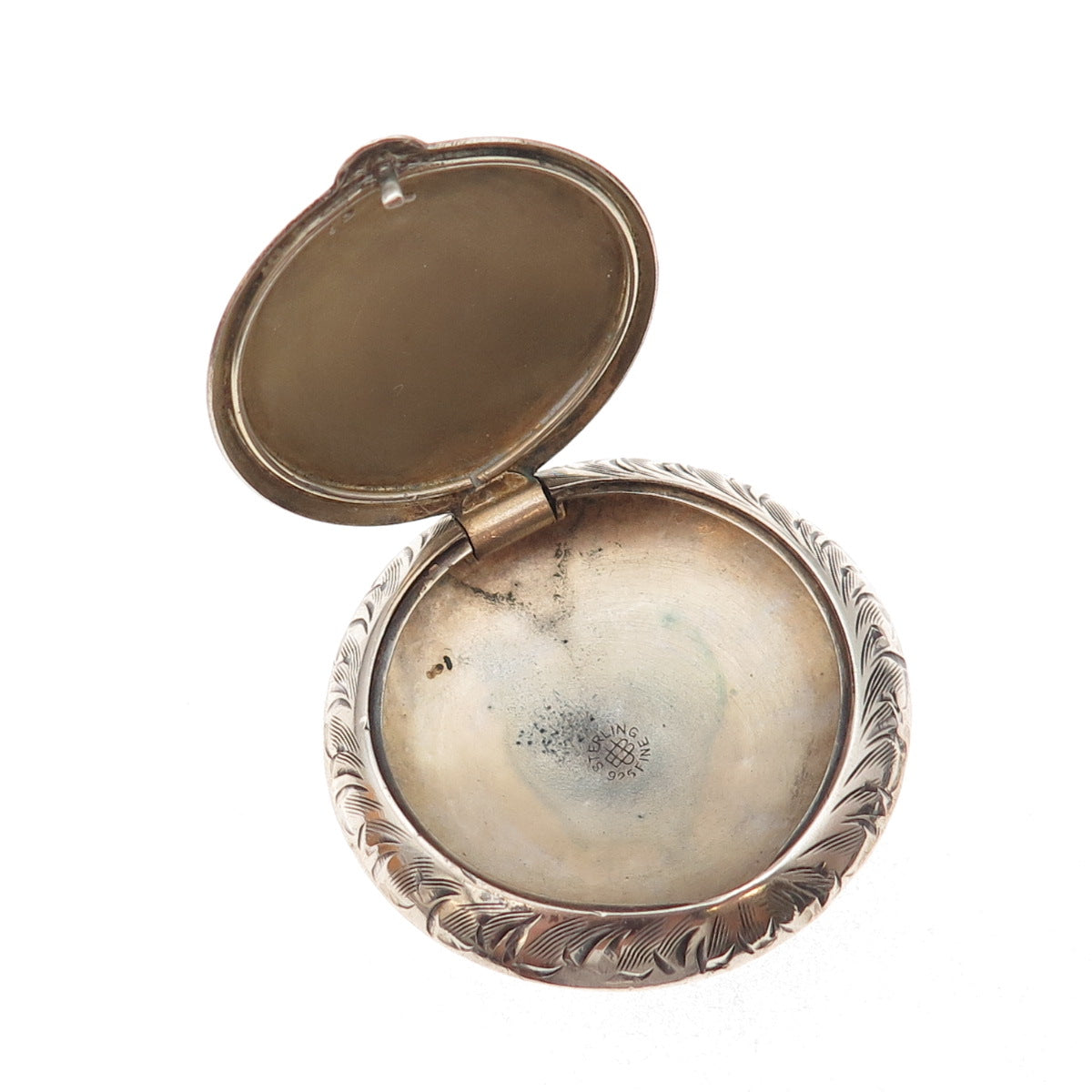 Unger Bros 925 Sterling Silver Antique Art Deco Chatelaine Powder / Pill Box