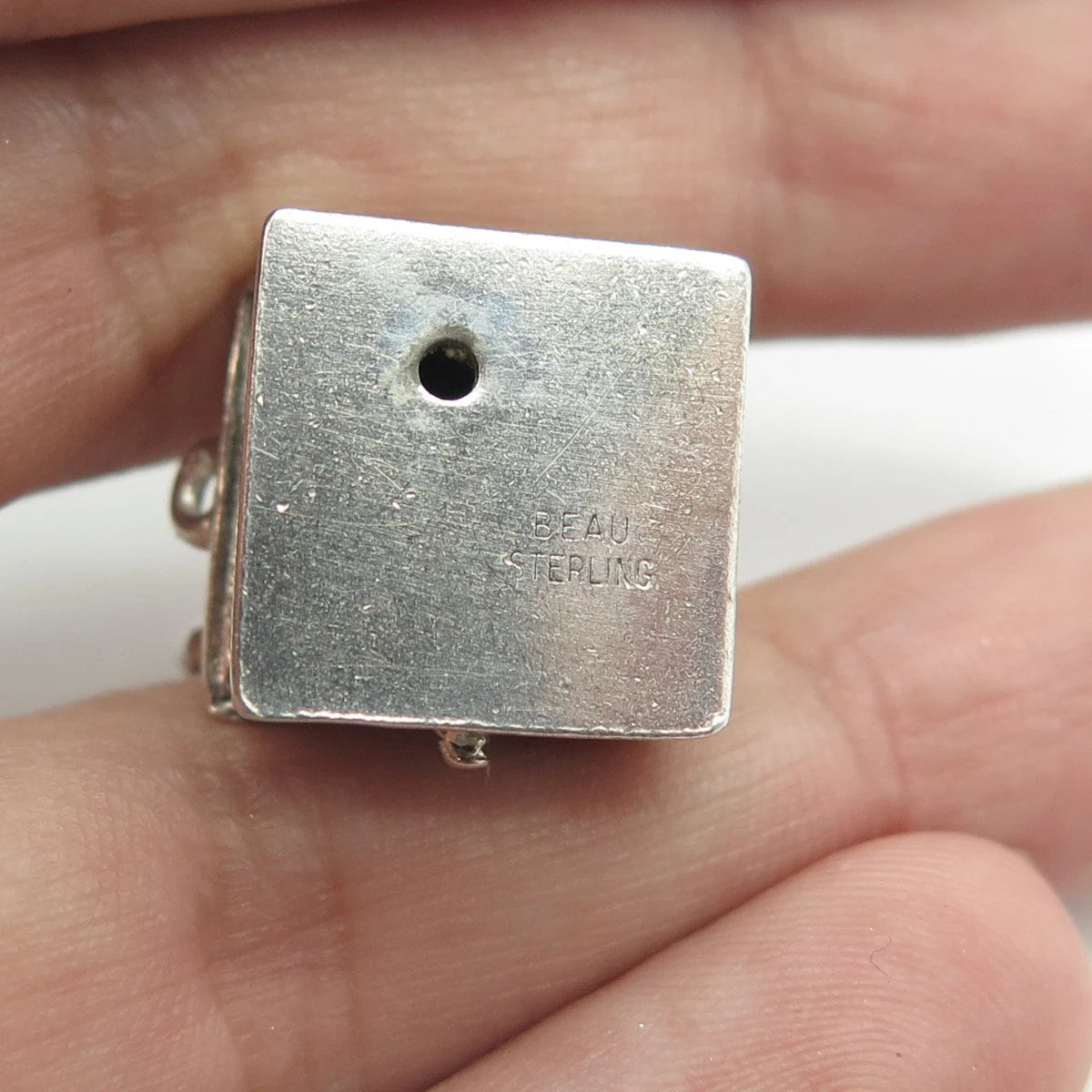 925 Sterling Silver Antique Art Deco Coffee Grinder Charm Pendant