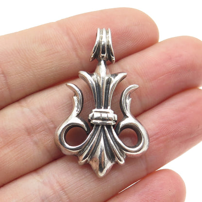 925 Sterling Silver Vintage Fleur-de-Lis Pendant