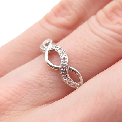Ross Simons 925 Sterling Silver Real Diamond Accent Infinity Woven Ring Size 6