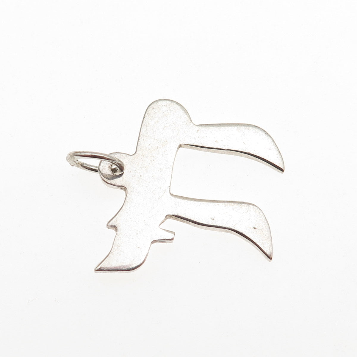 925 Sterling Silver Vintage Chai Judaica Charm Pendant