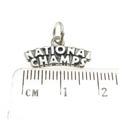 SUNDANCER 925 Sterling Silver Vintage National Championship Charm Pendant