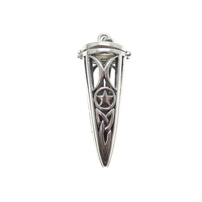 PETER STONE 925 Sterling Silver Vintage Celtic Knot Oxidized Locket Pendant