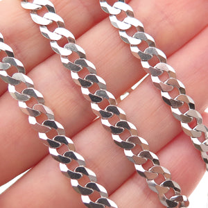 925 Sterling Silver Italy Cuban Chain Necklace 26"