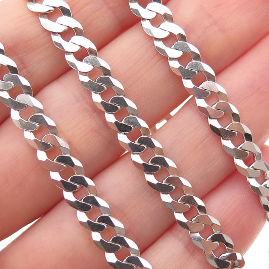 925 Sterling Silver Italy Cuban Chain Necklace 26"