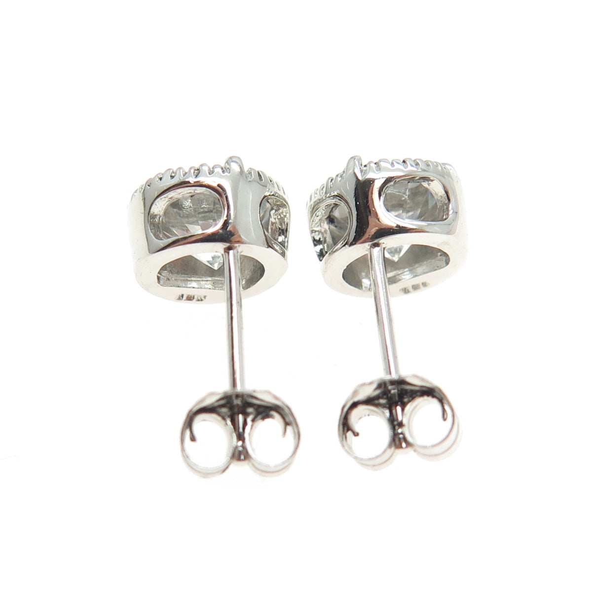 925 Sterling Silver Round-Cut C Z Stud Earrings