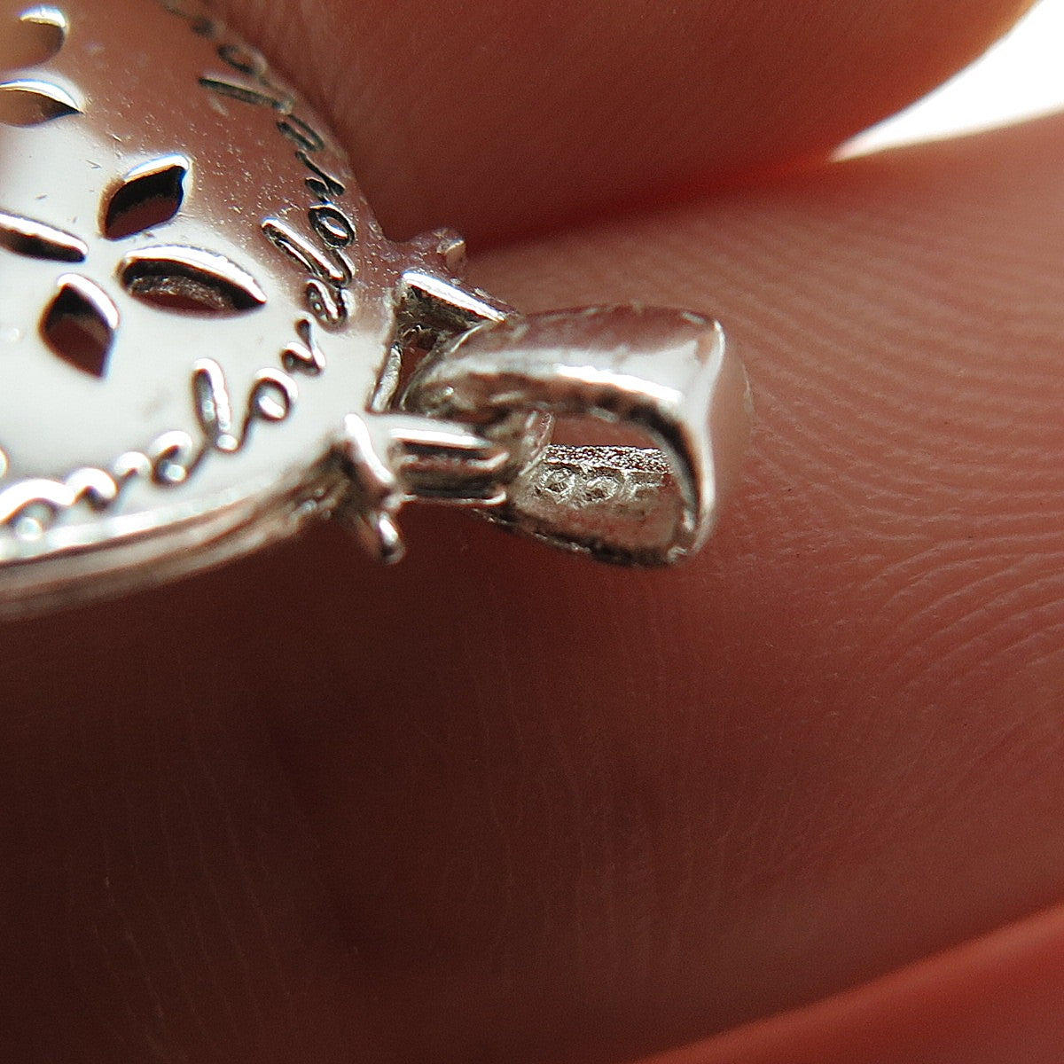 925 Sterling Silver Vintage Love Tree of Life Slide Double Charm Pendant