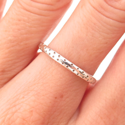 Estelle 925 Sterling Silver Vintage Dotted Oxidized Band Ring Size 7