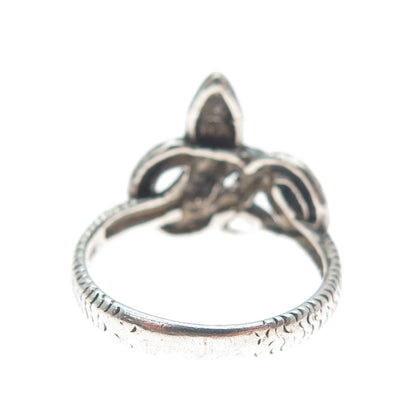 925 Sterling Silver Vintage Snake Oxidized Ring Size 6.25