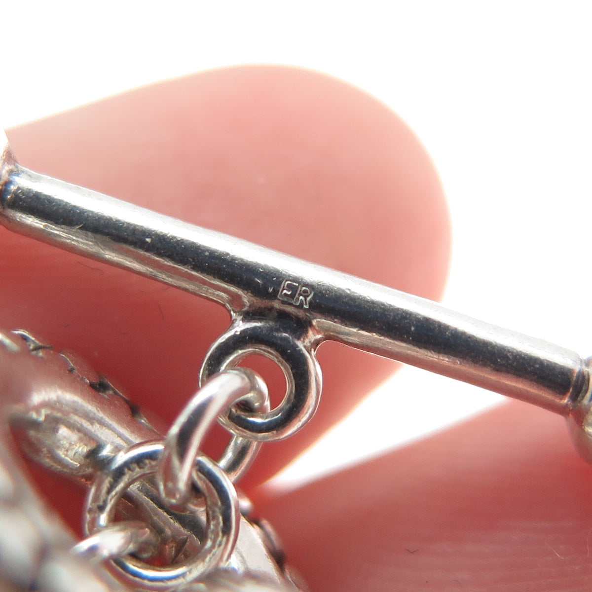 925 Sterling Silver Vintage Modernist Dotted Cable Link Bracelet 6.5"