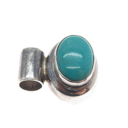ATI ANNIKA WITT 925 Sterling Vintage Mexico Kingman Turquoise Oxidized Pendant