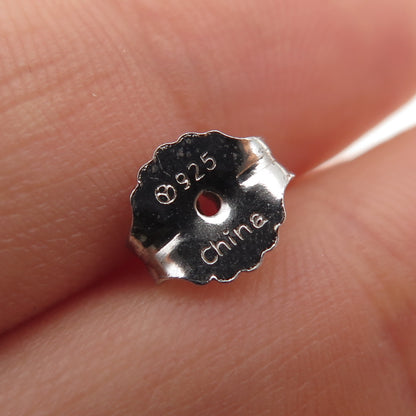 925 Sterling Silver Real Round-Cut Black Diamond Angel Wings Earrings