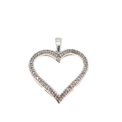SB Sherri Baker 925 Sterling Silver Real Diamond Heart Minimalist Charm Pendant