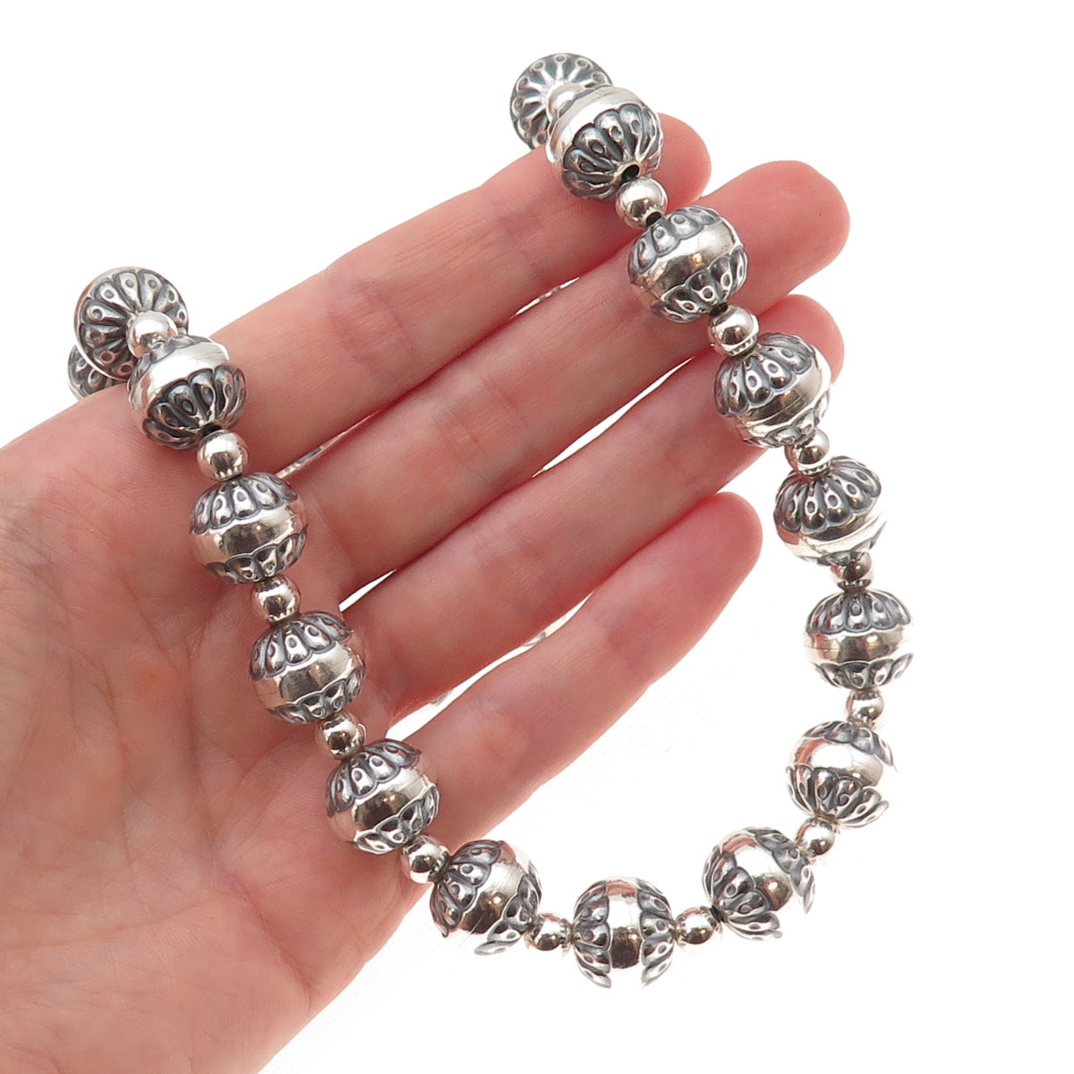 Carolyn Pollack AW Old Pawn 925 Sterling Vintage Navajo Pearls Necklace 22-24"