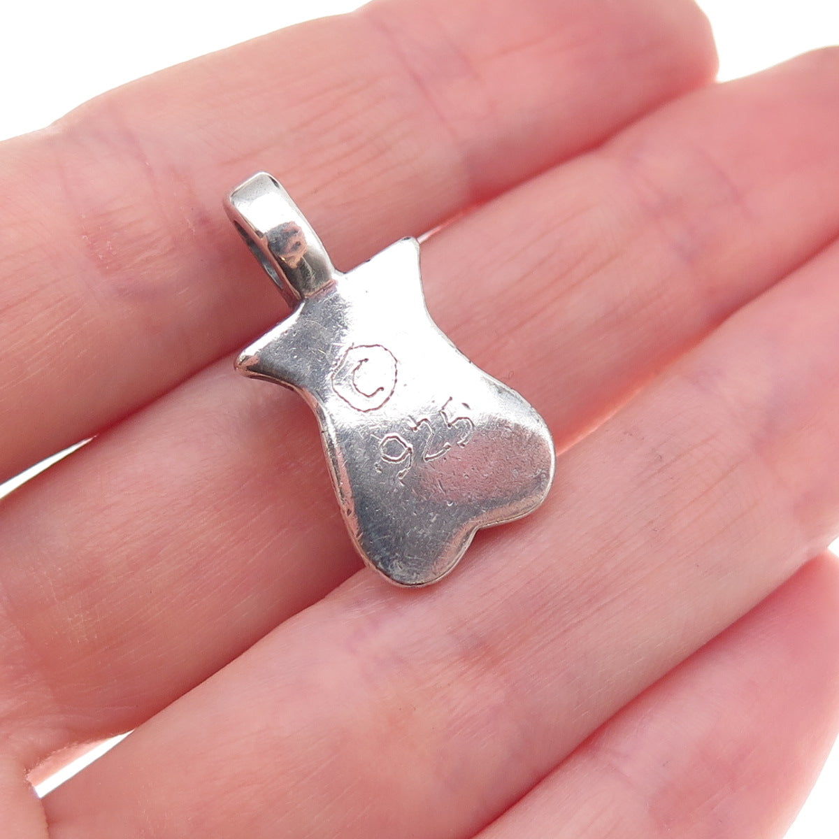 925 Sterling Silver Vintage Penis Oxidized 3D Charm Pendant