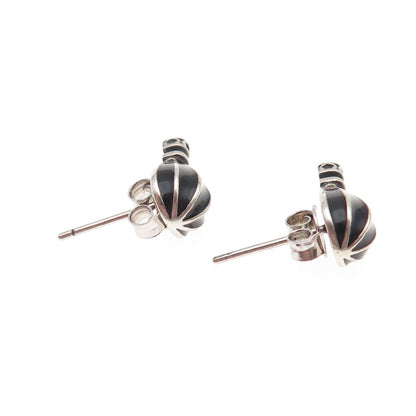 925 Sterling Silver Vintage Enamel Hot Air Balloon Stud Earrings
